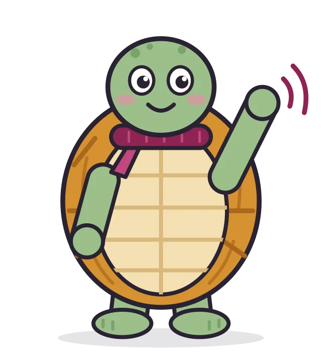 Tempo, the illustrated tortoise who guides this quiz